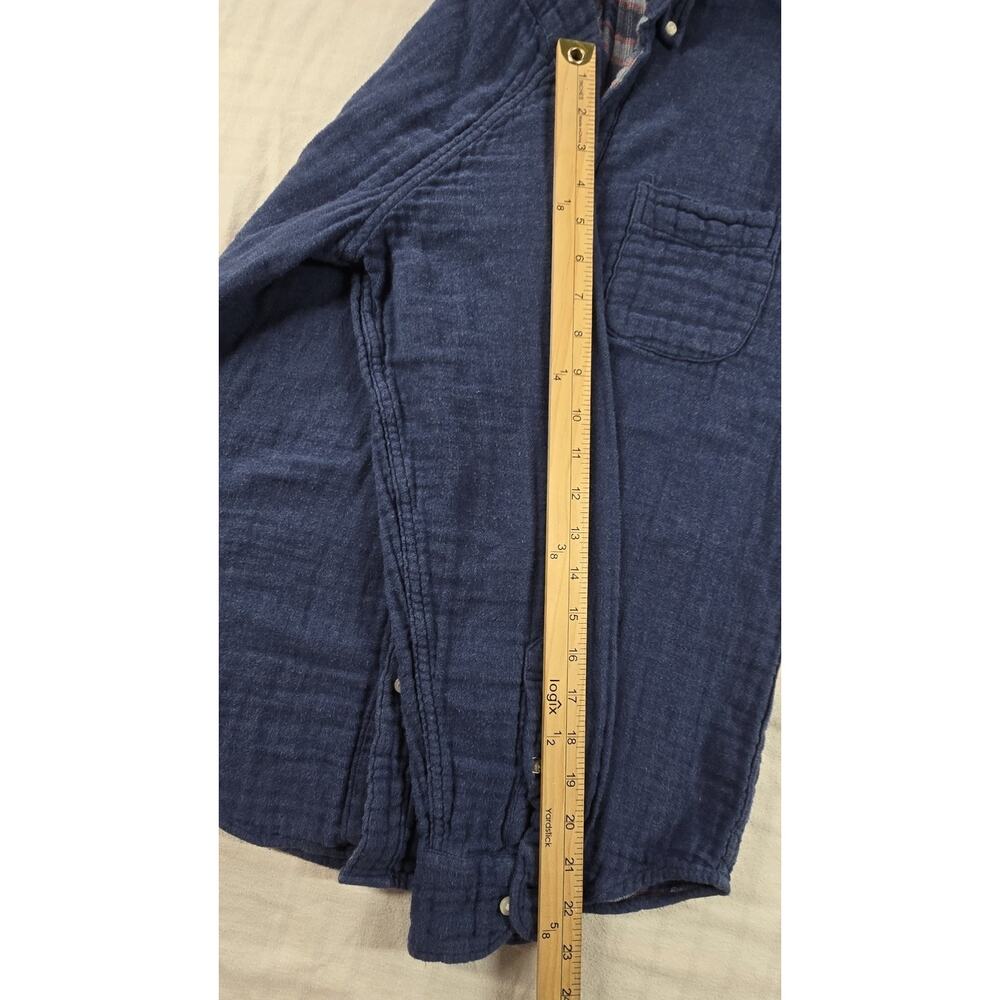 J Crew Mens Slim Double Weave 100% Cotton Shirt Gauzy Lightweight Blue M - Picture 7 of 10